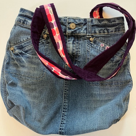 Denim Upcycled Tote, Handmade - Picture 5 of 8